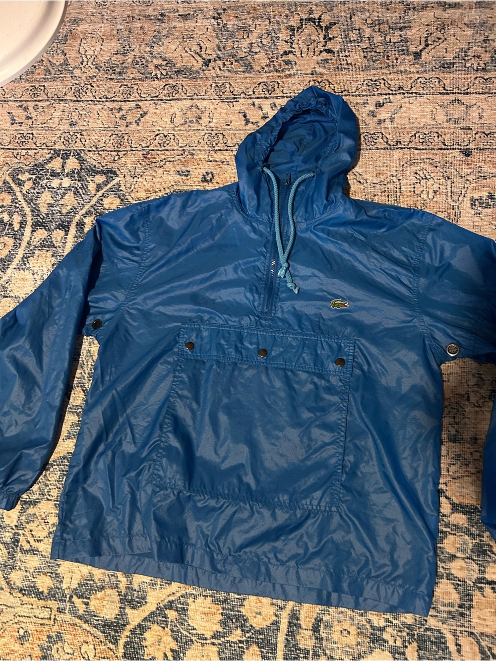 Lacoste Light Blue Pullover Windbreaker Hoodie